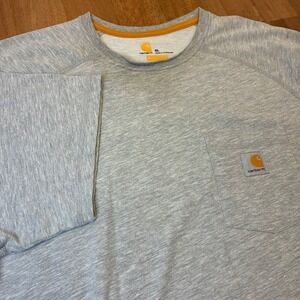 Carhartt Mens Force Relaxed Fit Pocket T-Shirt XL Short Sleeve Gray Workwear